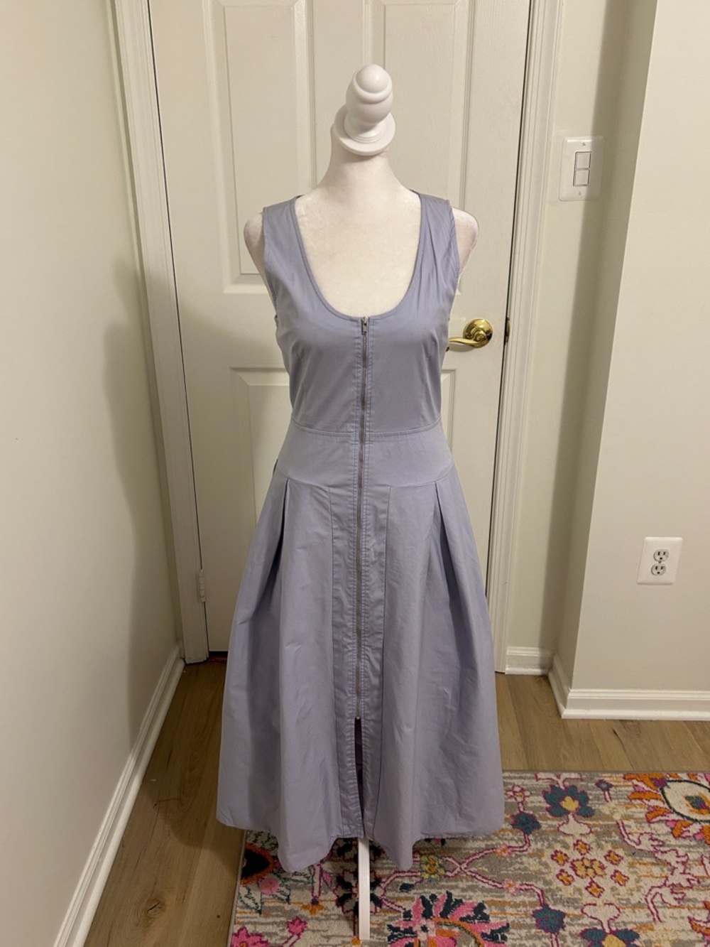 Hunter Bell Lavender Poppy Zip Midi Sun Dress Size 4 - Picture 8 of 13